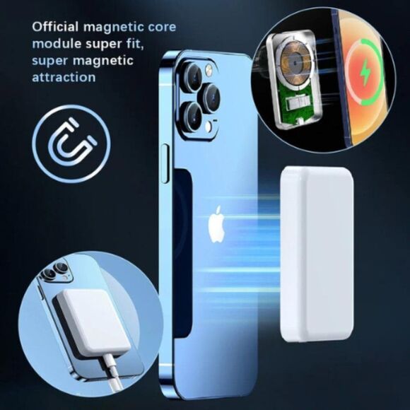 MagSafe Magnetic Wireless Portable 10000mAh Wireless Charger Power Bank - Picture 1 of 6